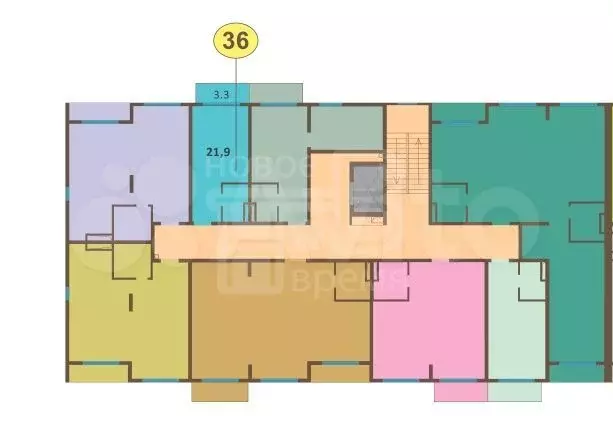 Квартира-студия, 21,9 м, 5/7 эт. - Фото 1