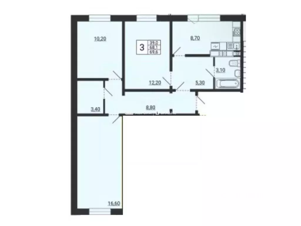 3-к кв. Челябинская область, Магнитогорск просп. Карла Маркса, 233 ... - Фото 1