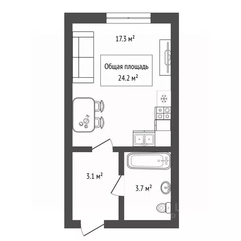 Студия Новосибирская область, Новосибирск Дивногорская ул., 150/3 ... - Фото 2