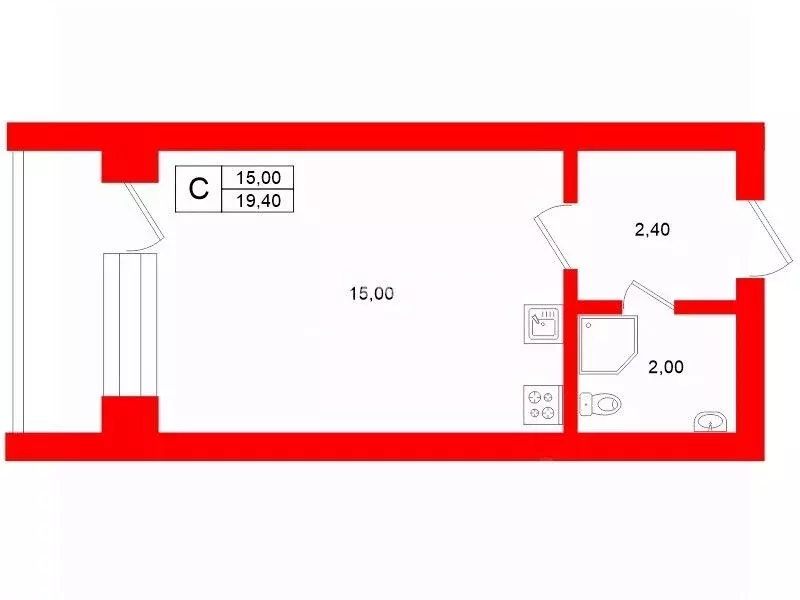 Студия Санкт-Петербург Кубинская ул., 82к3с1 (19.0 м) - Фото 1