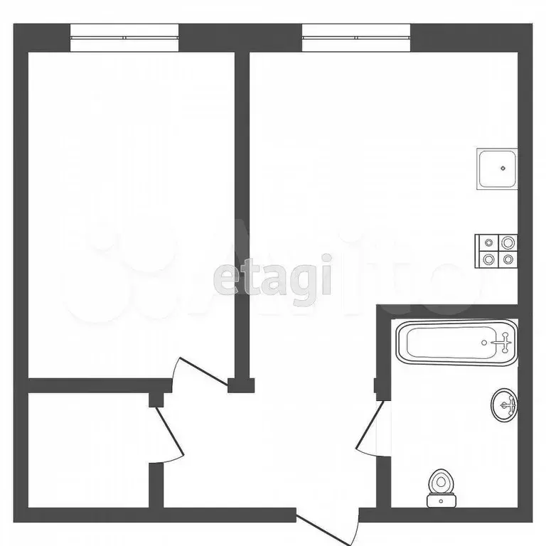 1-к. квартира, 41,5 м, 5/8 эт. - Фото 0