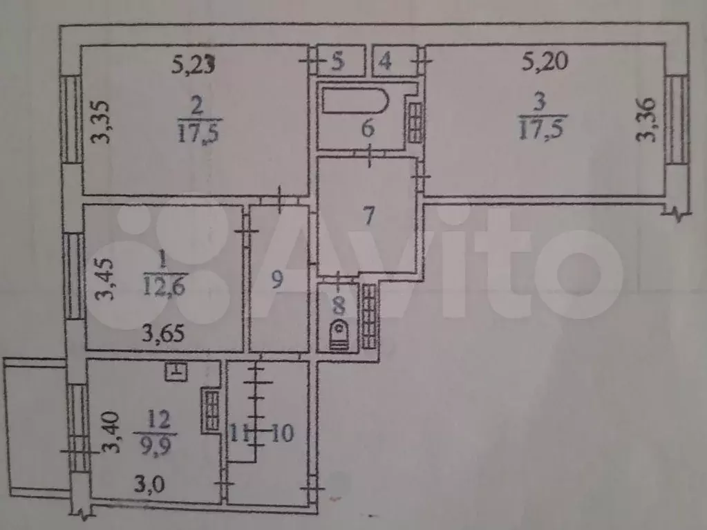 3-к. квартира, 81,8 м, 2/9 эт. - Фото 0