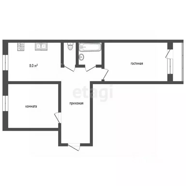 2-к кв. Ямало-Ненецкий АО, Муравленко ул. 70 лет Октября, 18 (52.1 м) - Фото 2