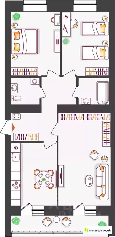 3-к кв. Самарская область, Тольятти ул. Владимира Высоцкого (77.79 м) - Фото 1