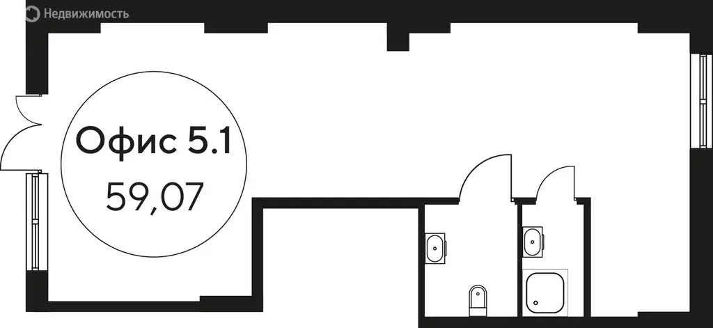 Офис (59.07 м) - Фото 1