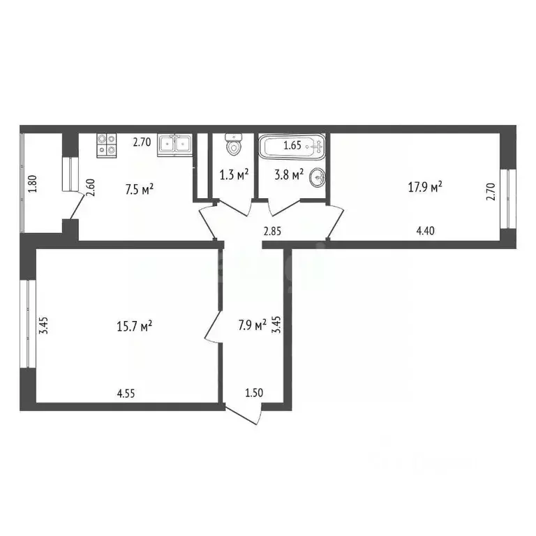 2-к кв. Мордовия, Саранск Пионерская ул., 8 (45.0 м) - Фото 2