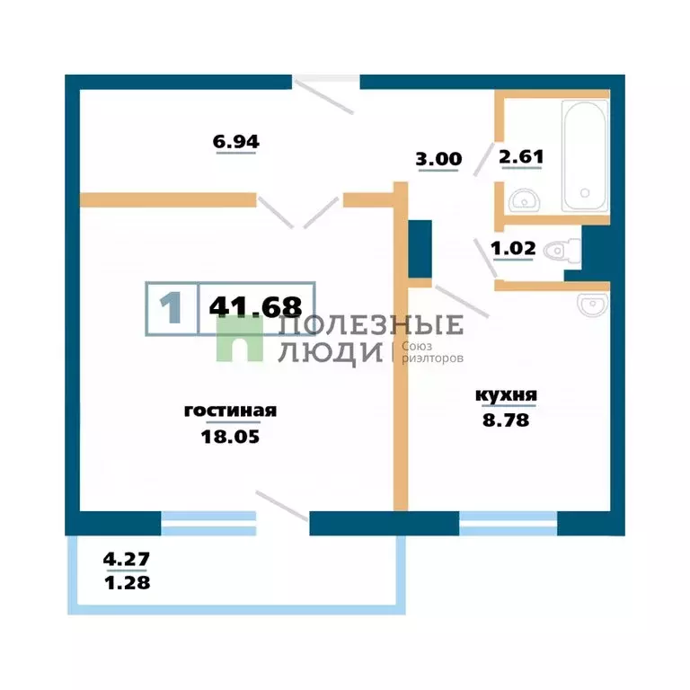 1-комнатная квартира: Красноярск, микрорайон Нанжуль-Солнечный, ... - Фото 1
