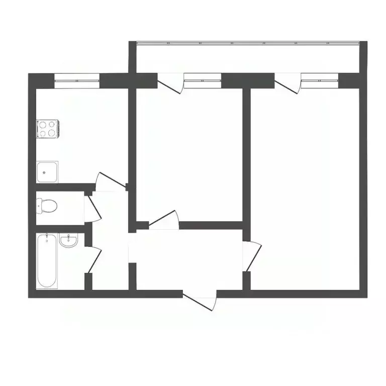 2-к кв. Тюменская область, Тюмень ул. Монтажников, 15 (46.8 м) - Фото 0