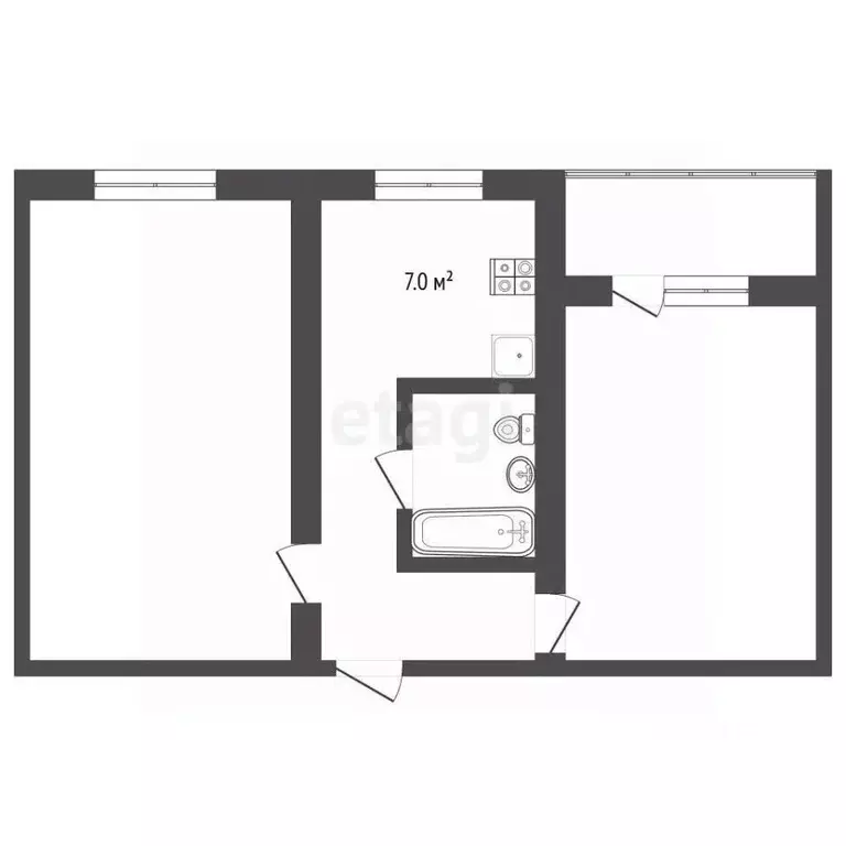 2-к кв. Вологодская область, Череповец Остинская ул., 36 (50.7 м) - Фото 1