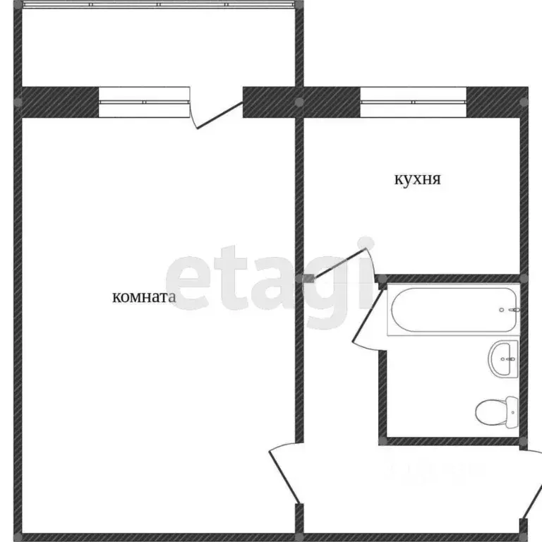 1-к кв. Калужская область, Калуга ул. Дарвина, 18 (31.9 м) - Фото 2