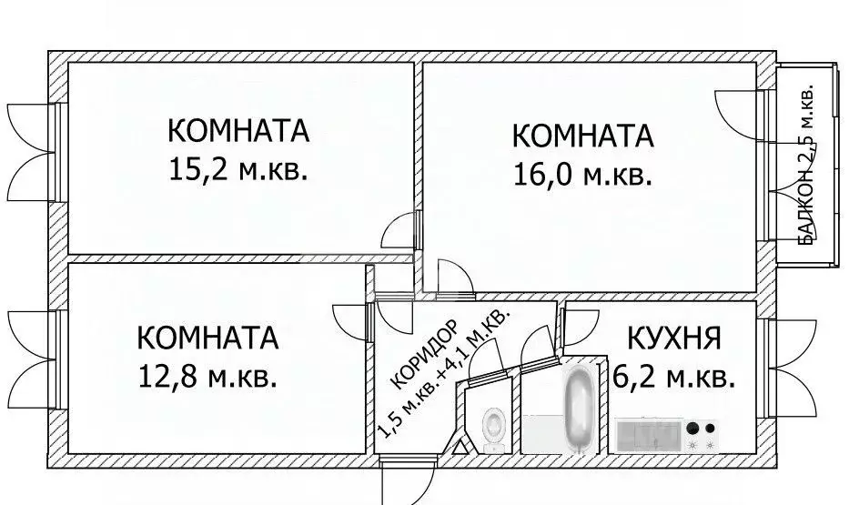 3-к кв. Пермский край, Краснокамский муниципальный округ, пос. Майский ... - Фото 2