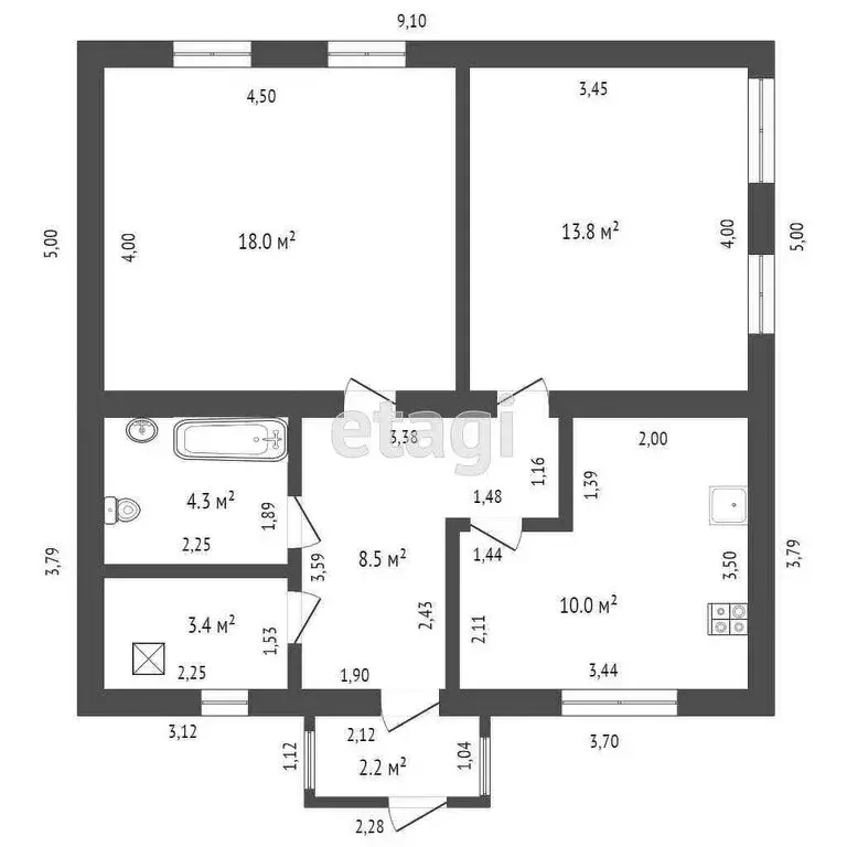 Дом в станица Гостагаевская, Краснофлотская улица (60 м) - Фото 2