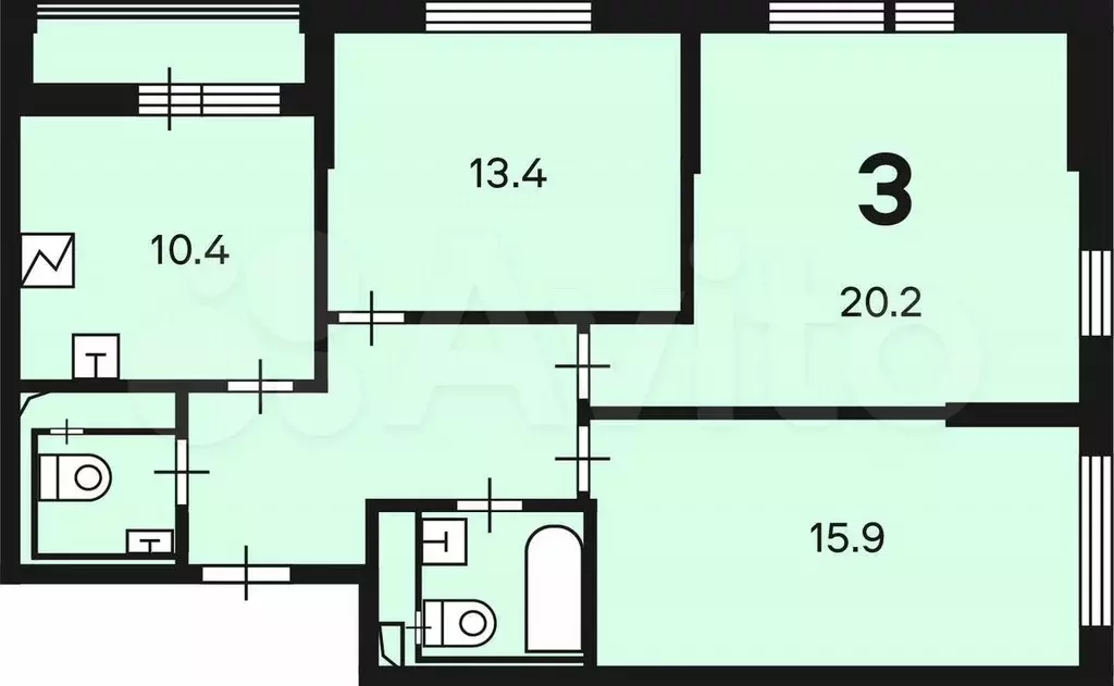 Аукцион: 3-к. квартира, 75 м, 2/15 эт. - Фото 0