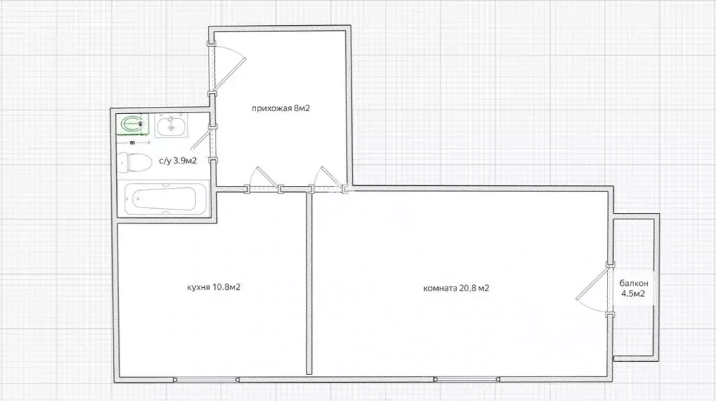 1-к кв. Калужская область, Калуга ул. Суворова, 25 (43.5 м) - Фото 2