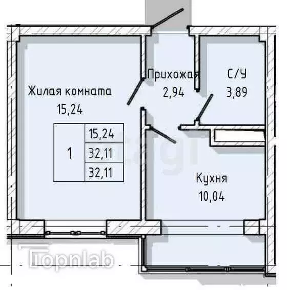 1-комнатная квартира: Нальчик, улица А.А. Кадырова, 24 (32.11 м) - Фото 0