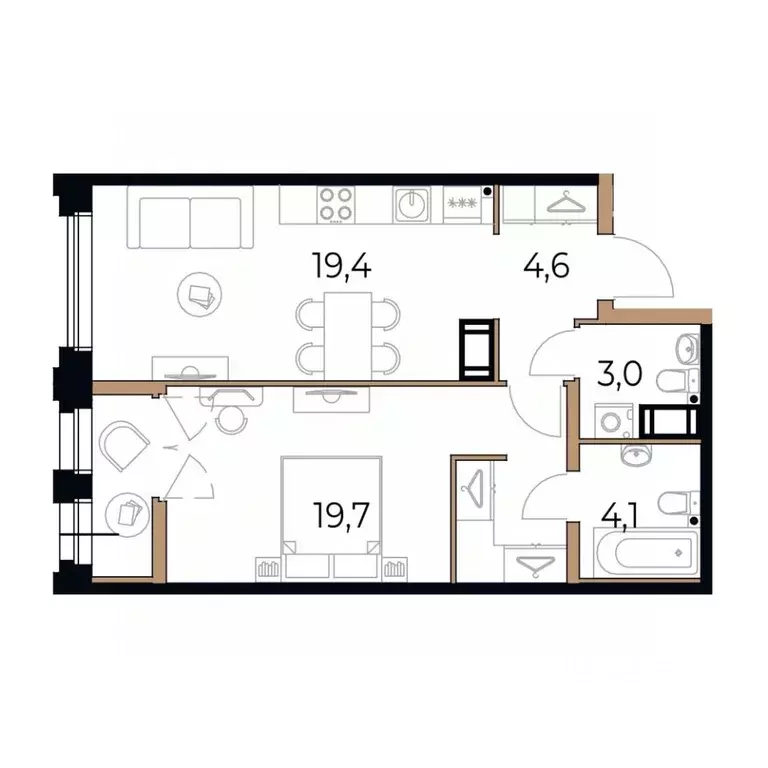 1-к кв. Вологодская область, Череповец Рыбинская ул., 69 (52.2 м) - Фото 1