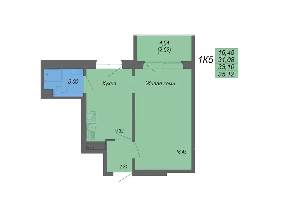 1-к кв. Хабаровский край, Хабаровск Совхозная ул., 73/2 (35.12 м) - Фото 1