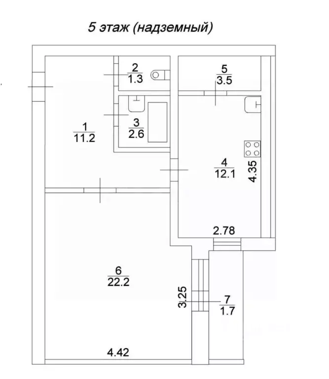 1-к кв. Тверская область, Тверь ул. Благоева, 76 (52.9 м) - Фото 1