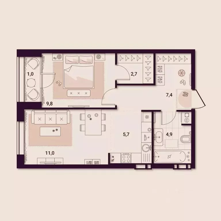 1-к кв. Приморский край, Артем ул. Куйбышева, 11А (42.52 м) - Фото 0