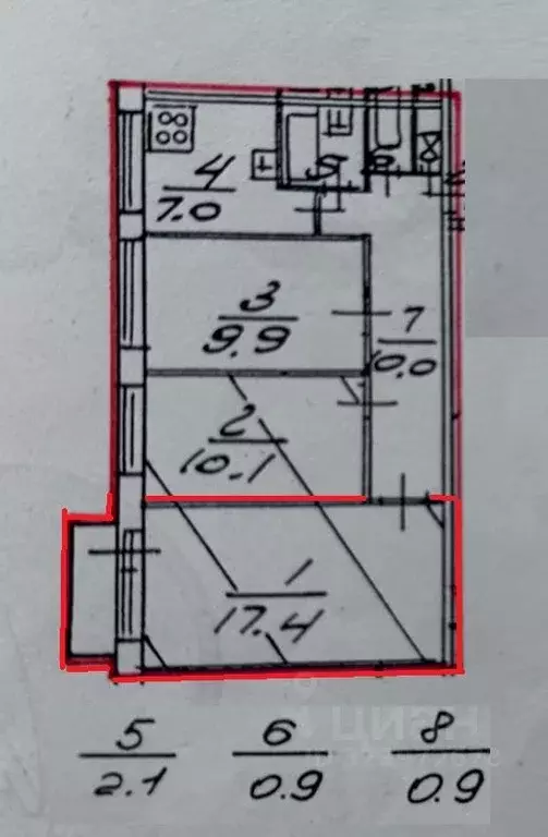 Комната Санкт-Петербург просп. Художников, 43/14 (17.4 м) - Фото 2