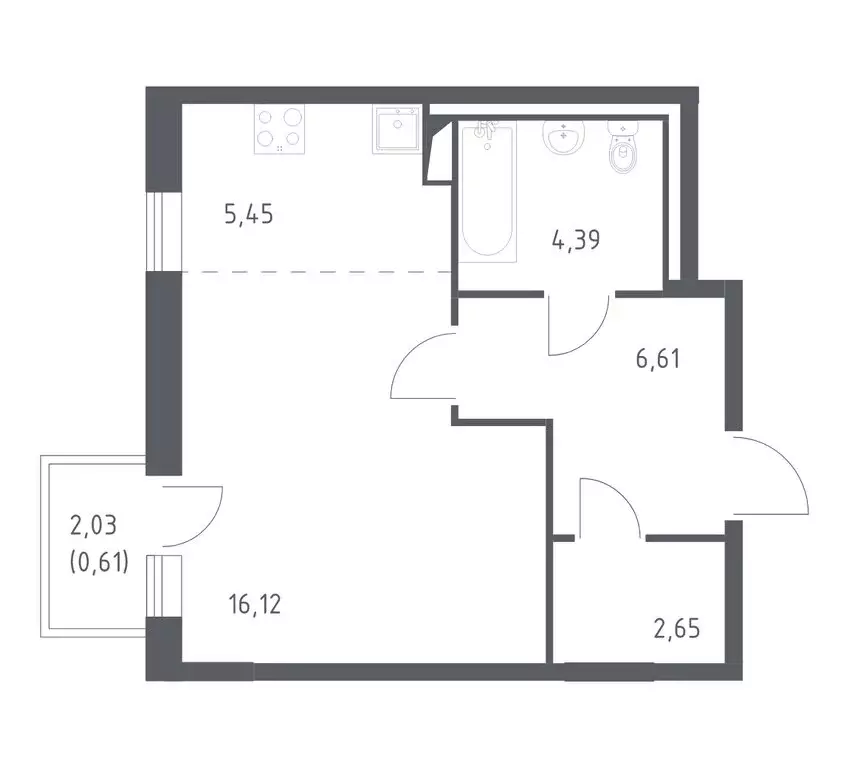 Квартира-студия: деревня Лаголово, жилой комплекс Квартал Лаголово, 2 ... - Фото 1