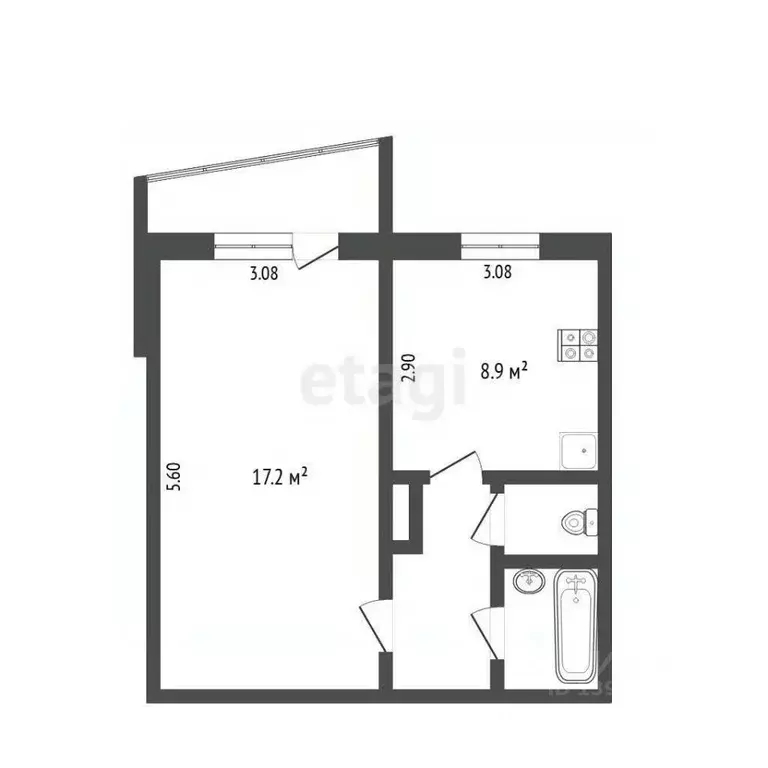 1-к кв. Тюменская область, Тюмень Широтная ул., 53 (33.2 м) - Фото 1