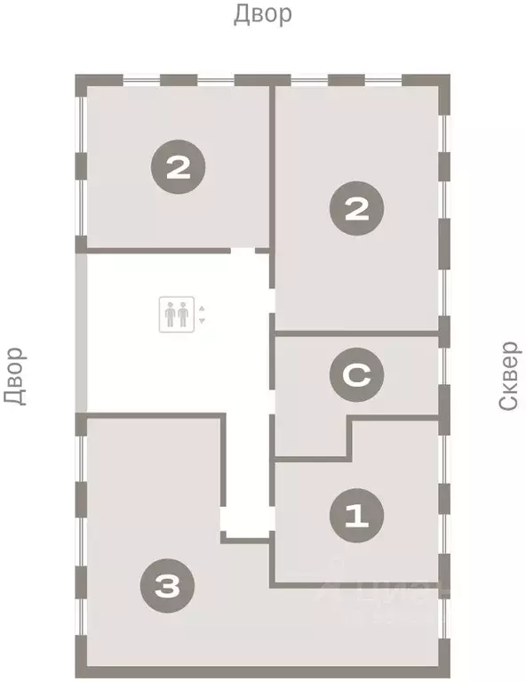 2-к кв. Курганская область, Курган Центральный жилрайон, Дом Кино ... - Фото 2