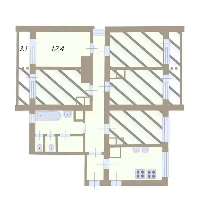 Комната Санкт-Петербург ул. Жени Егоровой, 1/29 (12.4 м) - Фото 2
