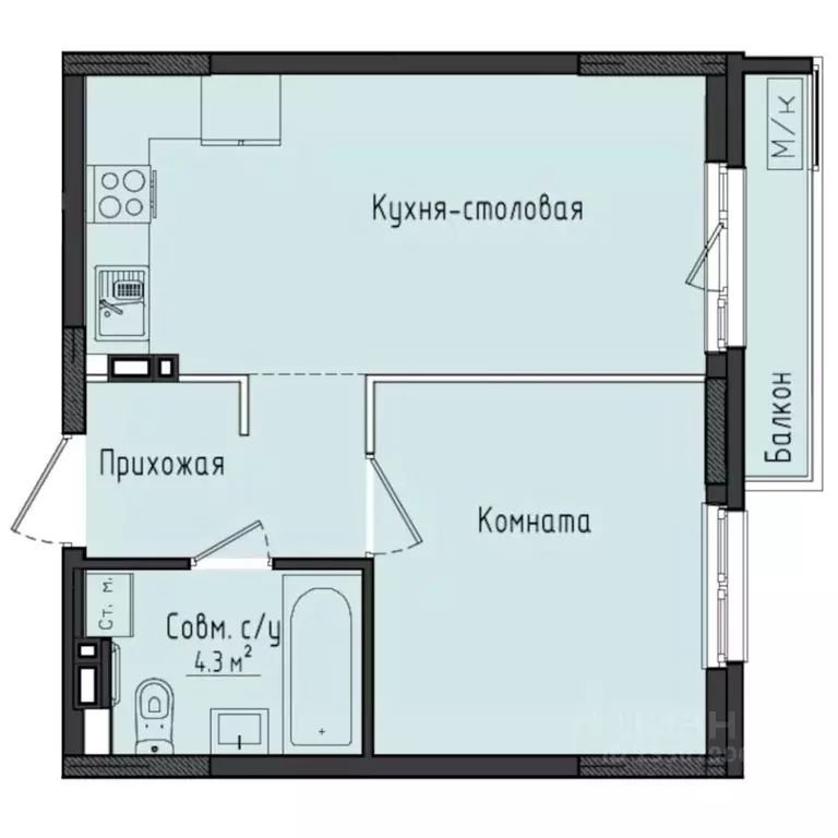 1-к кв. Удмуртия, Завьяловский район, с. Первомайский Город ... - Фото 1