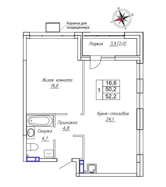Квартира-студия: Новый, улица Ленина, 6с2 (52.2 м) - Фото 0