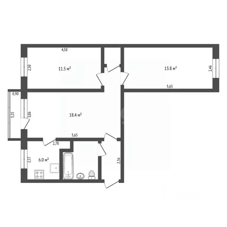 2-к кв. Амурская область, Благовещенск Зейская ул., 141 (58.4 м) - Фото 2
