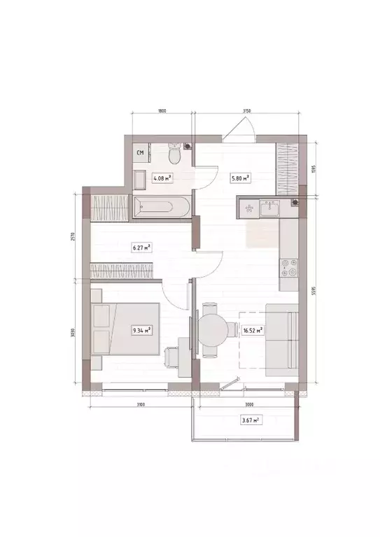 2-к кв. Кемеровская область, Кемерово Уютный Квартал жилой комплекс ... - Фото 1