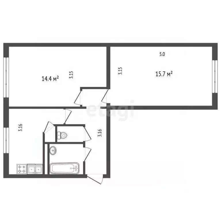 2-к кв. Санкт-Петербург просп. Большевиков, 71К2 (46.0 м) - Фото 2