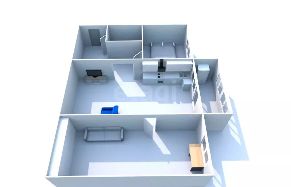 2-комнатная квартира: Южно-Сахалинск, Тихоокеанская улица, 4 (44 м) - Фото 2