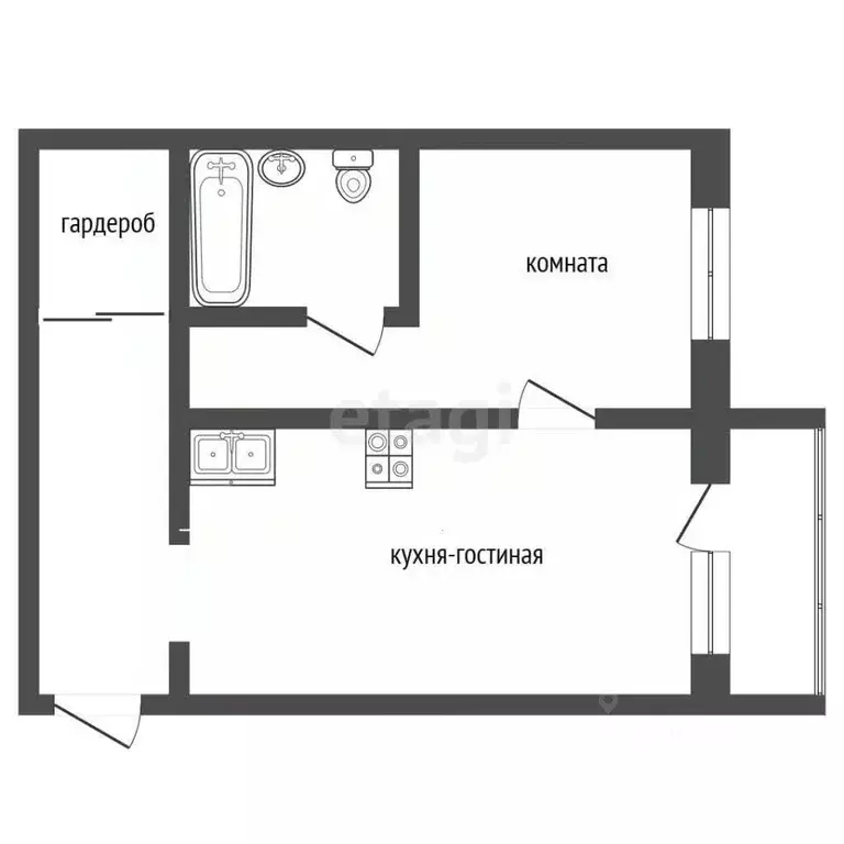 1-к кв. Тюменская область, Тюменский муниципальный округ, д. Дударева ... - Фото 1