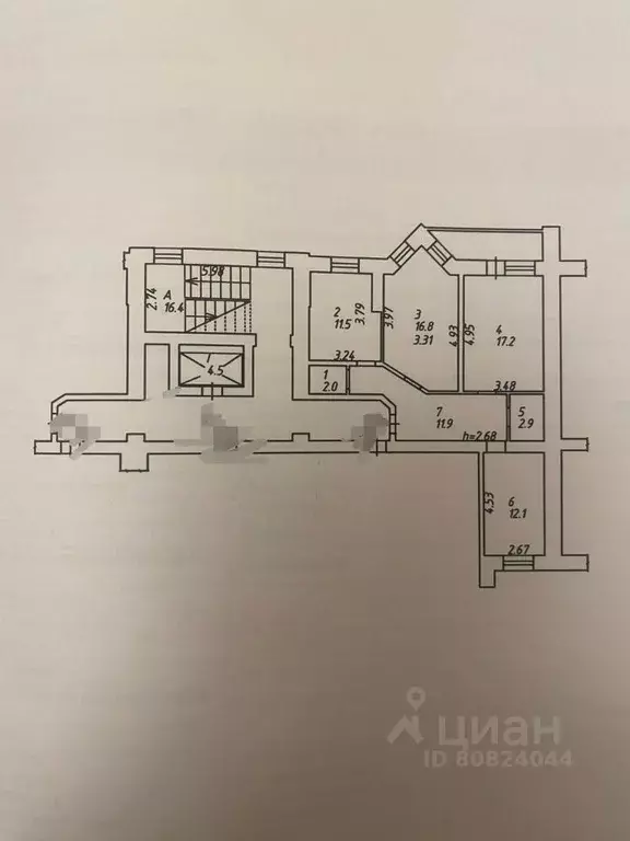 3-к кв. Калужская область, Калуга ул. Калужского Ополчения, 3к1 (74.0 ... - Фото 2