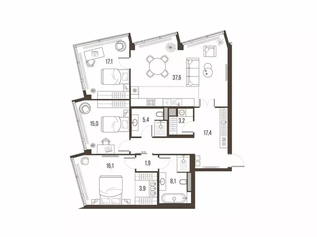 4-комнатная квартира: Москва, Летниковская улица, 11к1 (125.7 м) - Фото 1