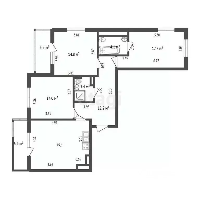 3-к кв. Санкт-Петербург 1-й Предпортовый проезд, 13 (85.8 м) - Фото 1