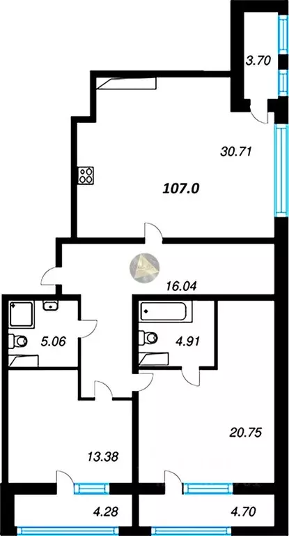 2-к кв. Санкт-Петербург ул. Среднерогатская, 11к2 (107.0 м) - Фото 2