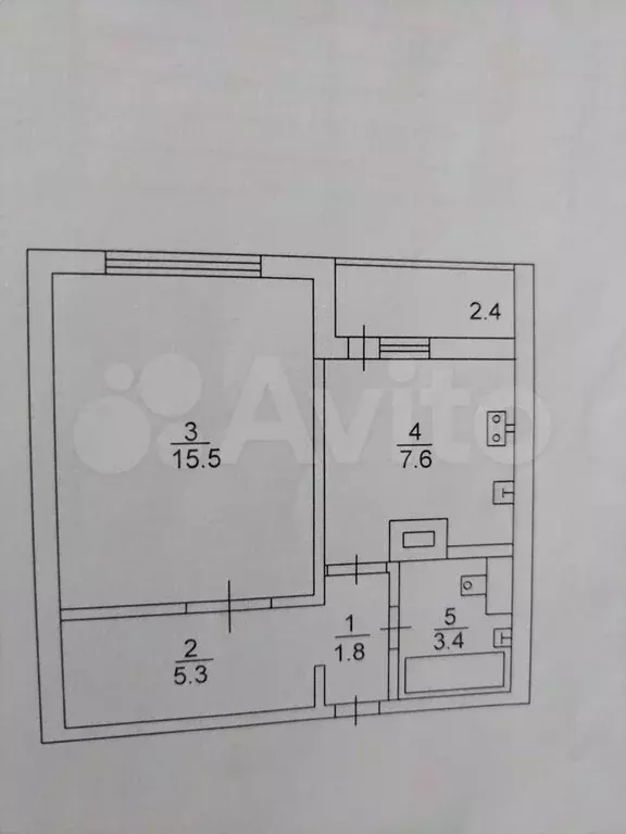 1-к. квартира, 33,6 м, 3/8 эт. - Фото 0