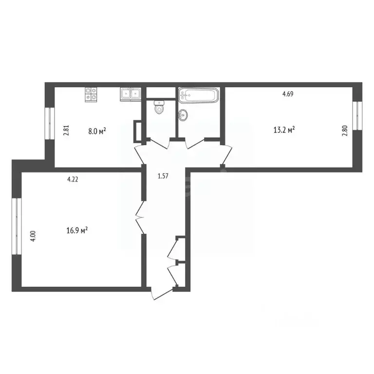2-к кв. Москва Большая Спасская ул., 8 (51.0 м) - Фото 2