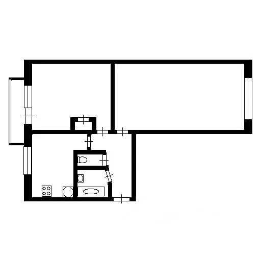 2-к кв. Коми, Ухта проезд Строителей, 23 (44.0 м) - Фото 1