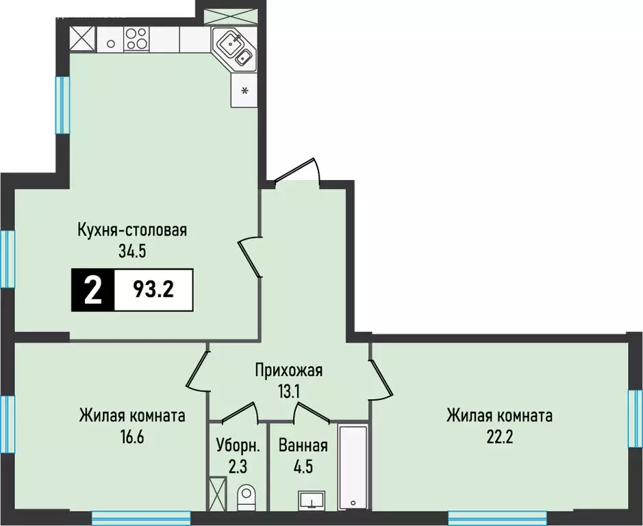 2-комнатная квартира: посёлок Иноземцево, улица Рядового Панченко, ... - Фото 0