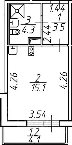 Студия Ленинградская область, Мурино Всеволожский район, ул. ... - Фото 1