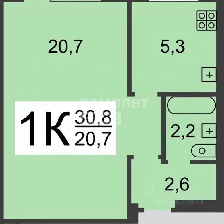 1-к кв. Нижегородская область, Нижний Новгород ул. Богородского, 2 ... - Фото 2