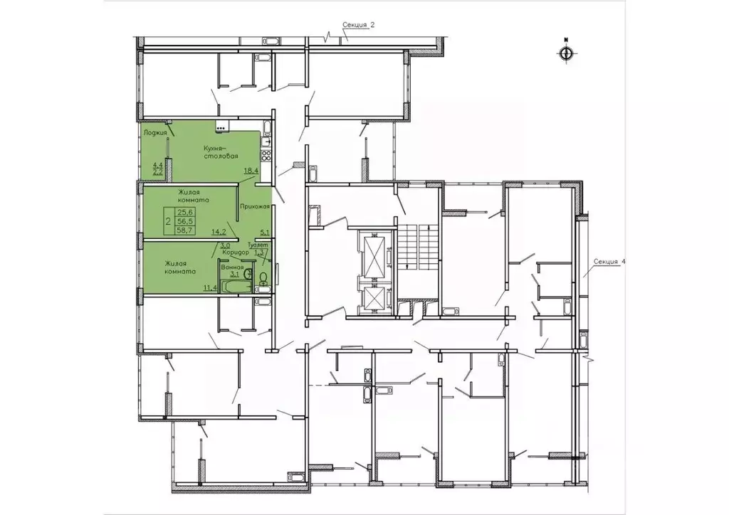 2-к кв. Воронежская область, Воронеж ул. Федора Тютчева, 105 (58.7 м) - Фото 2