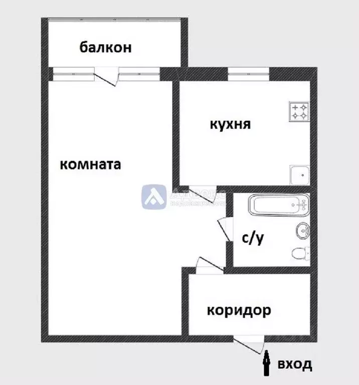 1-к кв. Тюменская область, Тюмень Рижская ул., 70 (32.7 м) - Фото 1