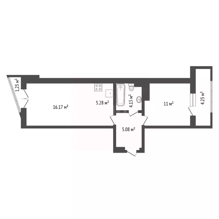 1-к кв. Иркутская область, Иркутск ул. Березовая Роща, 13Б (41.5 м) - Фото 2