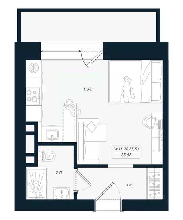 Студия Ленинградская область, Выборгский район, Рощино пгт ул. ... - Фото 1