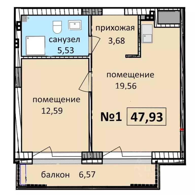2-к кв. Калининградская область, Балтийск  (47.93 м) - Фото 0
